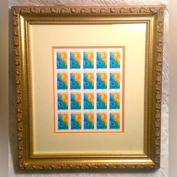 Framed Collectible US 1998 Breast Cancer Commemorative Stamps - Picture 1 of 5
